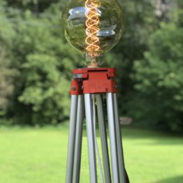 Orange Surveyor Tripod Floor Lamp